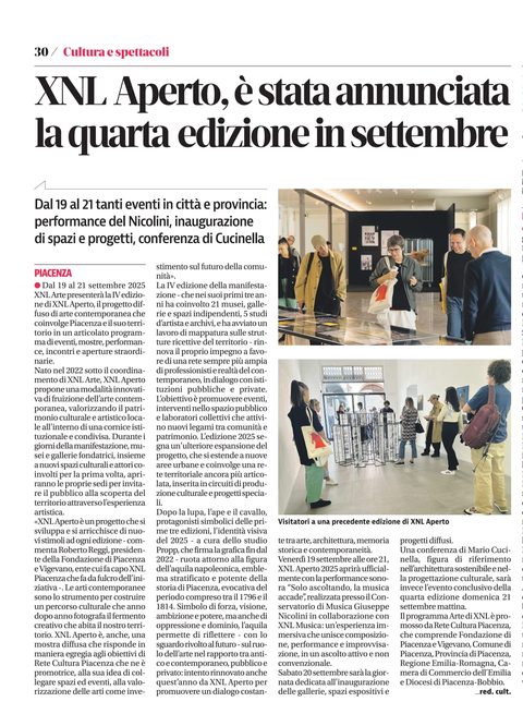 Libertà, August 2025: “XNL Aperto, the fourth edition announced for September”