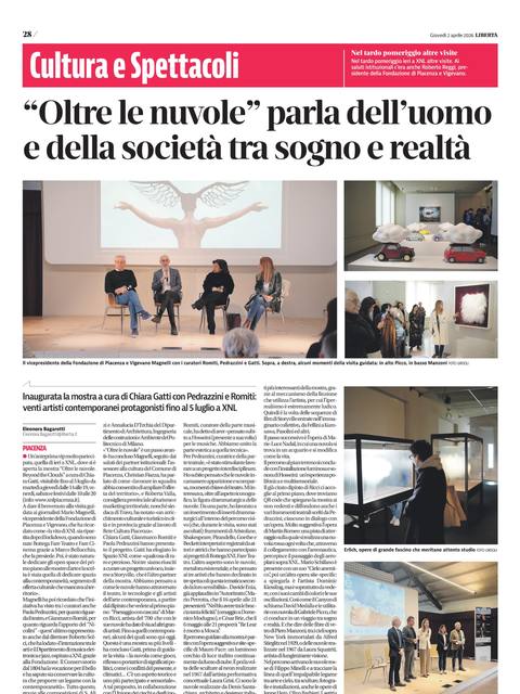 Libertà, 2 April 2026: «“Oltre le nuvole” parla dell’uomo e della società tra sogno e realtà»